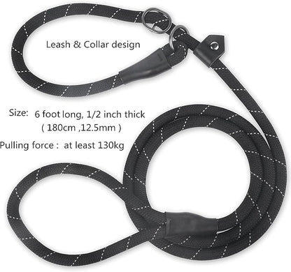 Reflective Slip Leads for Dogs 6FT, Slip Lead Dog Leash, Slip On Training Leash
