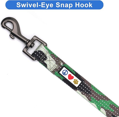 Pawtitas Camo Green Dog Leash 6 ft XS/S Reflective Durable Lightweight Dog Lead for Small Dogs and Puppies