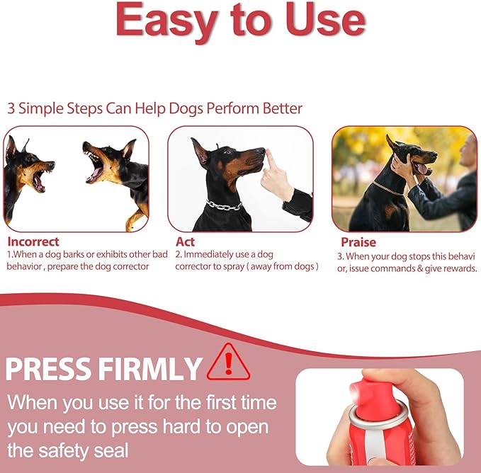 KDSZJDV Corrector Spray Dog Trainer 80ml 3 Pack Dog Corrector Spray for Dogs to Stops Barking, Jumping Up Attacks & Unwanted Dog Behaviour Humane Effective Pet Trainer Spray