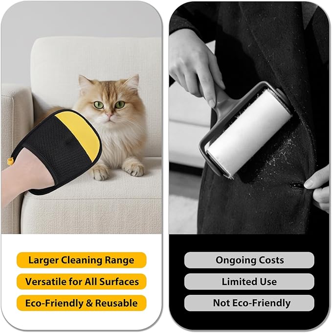 SAWMONG 2Pcs Pet Hair Removal Glove, Fan-Shaped Pet Hair Remover Glove Newly Upgraded, Removing Shed Pet Hair from Dogs & Cat, Reusable Pet Hair Removal Tool for Couch,Furniture, Carpet, Clothes
