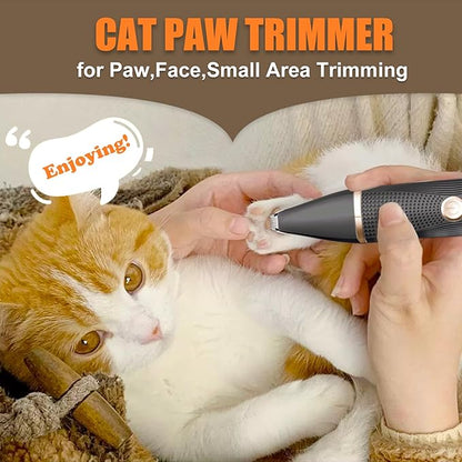 Bautrium Cat Grooming Clippers Kit with Paw Trimmer, 3 in 1 Electric Pet Hair Trimmer Supplies for Thick Matted Hair, Heavy Coat Butt Shaver Cat Razor Fur Trimmer for Dogs at Home (Black)