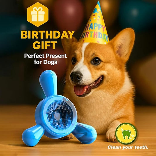 Indestructible Chew Toy for Aggressive Chewers – Tough Nylon Dog Toy for Teething Small Breeds, Durable Puppy Bone for Teeth Cleaning & Boredom Relief, Ideal Dog Birthday Gift,Sky Blue