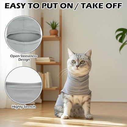 EXPAWLORER Soft Cat Sweater - Sweaters for Cats Only Warm Kitten Clothes, Fall and Winter Pet Coat Pullover Design, Fleece Sweatshirt Clothing Also for Puppy Small Dogs, Grey Medium