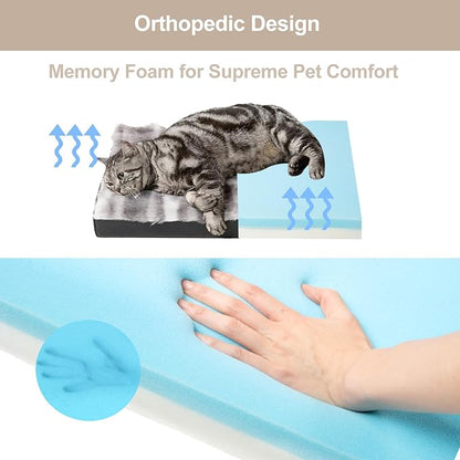 Rectangle Washable Orthopedic Dog Bed for Small, Medium Dogs, Soft Calming, Sleeping Puppy Bed Durable Pet Cuddler with Anti-Slip Bottom, S (24"x20"x10") (Black, Small) (Black, Medium)