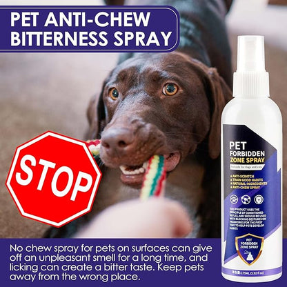 Bitter Apple Spray for Dogs to Stop Chewing, 175ML No Chew Spray for Dogs, Natural Dog Deterrent Spray for Pet Behavior Training, Indoor & Outdoor Safe, Alcohol Free/Non-Toxic/No Sting & No Smell