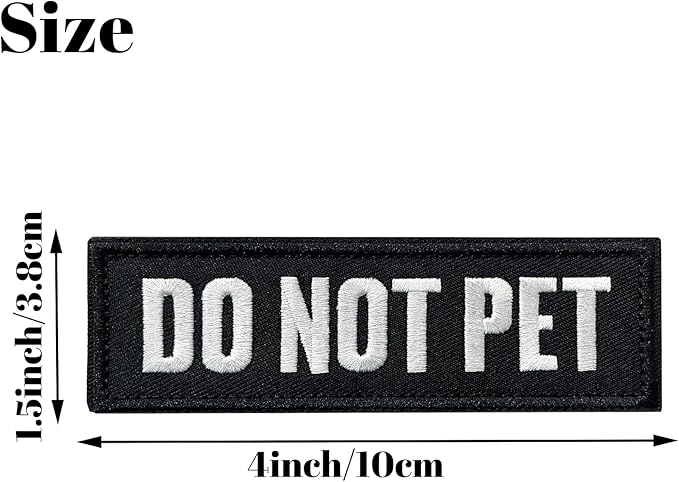TACVEL 2 Pieces Do Not Pet Dog Patches with Hook Backing for Service Animal Vests, Harnesses