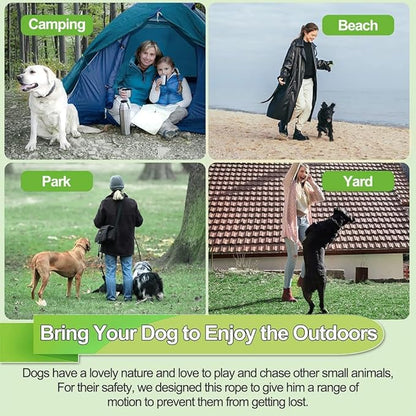 Tie Out Cable for Dogs,100FT Dog Leads,Heavy Duty Tie Out Cable for Large Dogs Up to 125lbs,Durable Dog Runner Tether Line for Outdoor,Yard
