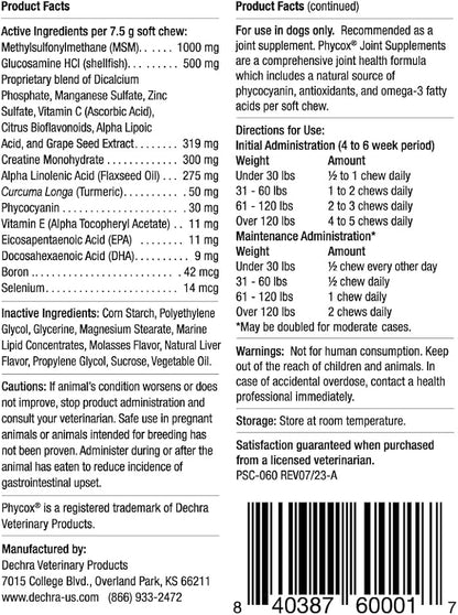 Phycox Dog Joint Supplement Soft Chews, 60 Ct