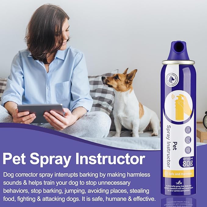 KDSZJDV Dog Corrector Spray, 80ml 1 Pack Dog Trainer Spray to Dogs from Stopping Unwanted Behaviors Pet Trainer Spray, Barking, Jumping, Stealing Food, Safe, Humane & Effective