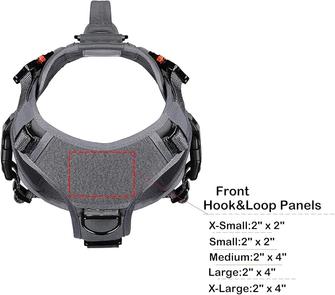ICEFANG GN3 Tactical Dog Harness with 6X Buckle,Dog Molle Vest with Handle,3/4 Body Coverage,Hook and Loop Panel for ID Patch,No Pulling Front Clip (M (25"-31" Girth), Wolf Gray)