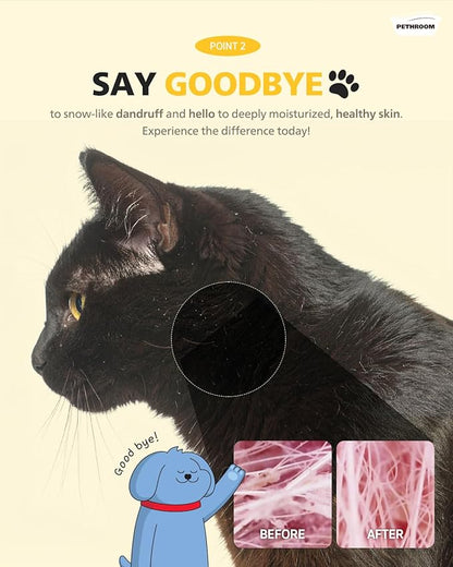 PETHROOM] Unscented Cat Moisture Mist – Natural Leave-In Conditioner Spray for Cats – 95% Plant Extracts– Hydrating, Detangling, Static & Dander Control, 100% EWG Green