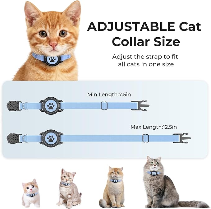 1 Pack GPS Cat Tracker Collar(iOS & Android), Bluetooth Mini GPS Dog Tracker, Smart Pet Activity Tracker, No Monthly Fee, Work with Apple Find My & Google Find Hub, Finder Tag for Pets,Items