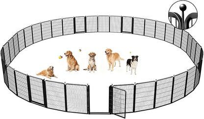 Dog Playpens with Low Threshold Gate, 40 Inch 40 Panels Heavy Duty Outdoor Dog Play Pen, RV Camping Yard Indoor Puppy Playpen Portable Pet Pen Fence for Large/Medium/Small Dogs