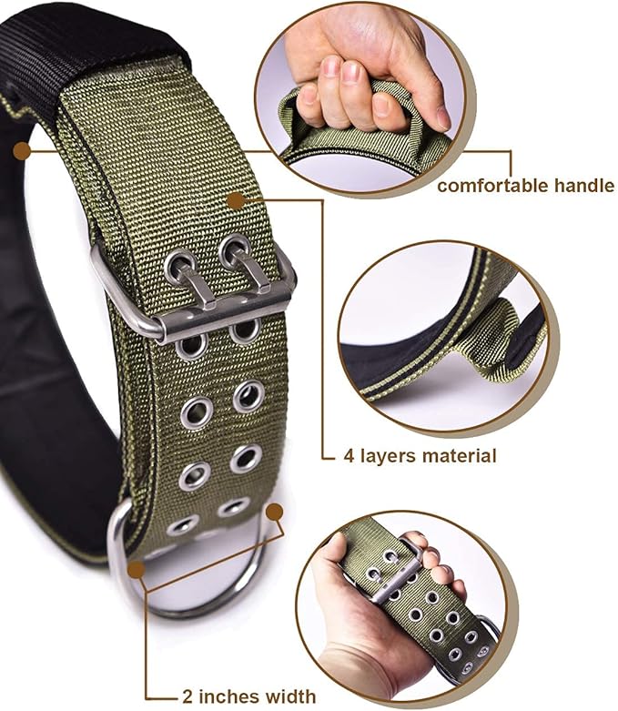 Dog Collar for Large Dogs - 2" Wide Tactical Collars with Handle for Extra Large Breed Dogs, Camo Military Heavy Duty 1/3" Thick Puppy Collar K9 Nylon Pet Collar M