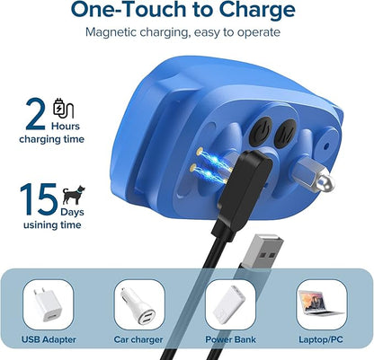 FAFAFROG Bark Collar, Rechargeable Dog Bark Collar with 5 Adjustable Sensitivity and Intensity Beep Vibration, Anti Barking Collar for Small Medium Large Breed Dogs (Blue)