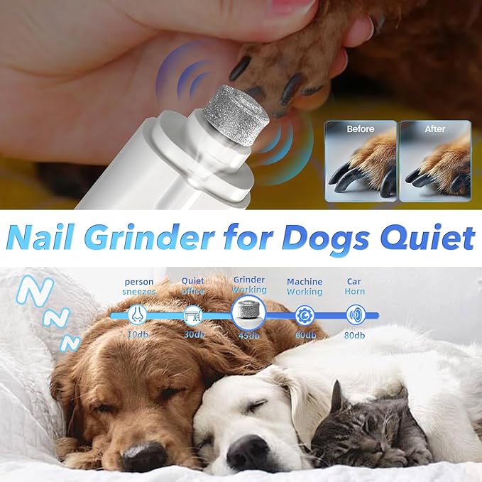 CATPICK 2-in-1 Cat Nail Clippers & Dog Nail Clippers Trimmers for Large Medium Small Dogs Cats Claw Trimmer Quick Sensor and Safety Guard USB Rechargeable with 2 LED Lights Dogs Nail Trimmer