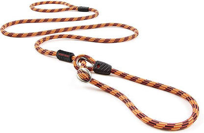 EzyDog Luca Slip Lead Dual Function Premium Heavy Duty Rope Leash for Dogs That Pull Slip Leash & Gentle Lead Head Halter, for Medium and Large Dogs (5.5ft x .33', Orange)