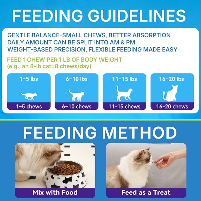 Cat Allergy Relief Chews, 500 Crunchy & Krill Core with Omega-3 Probiotic for Cats, Immunity Supports Seasonal Itching Paw Licking & Scratching Itchy Skin & Coat Support for All Breeds Chicken Flavor