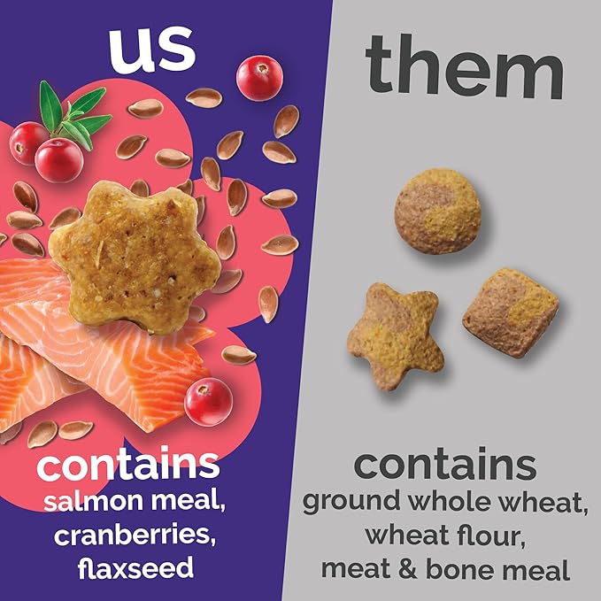 Fruitables Cat Treats, Healthy Treats For Cats, Low Calorie and Packed with Protein, Crunchy Biscuits, No Wheat, Corn or Soy, Made with Real Salmon and Cranberry, 2.5oz