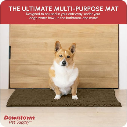 My Doggy Place Dog Mud Mat, 31" x 20" Brown – Thick Microfiber Entry Rug for Snow, Mud & Salt – Absorbent, Quick-Dry, Washer-Safe & Non-Slip, Medium
