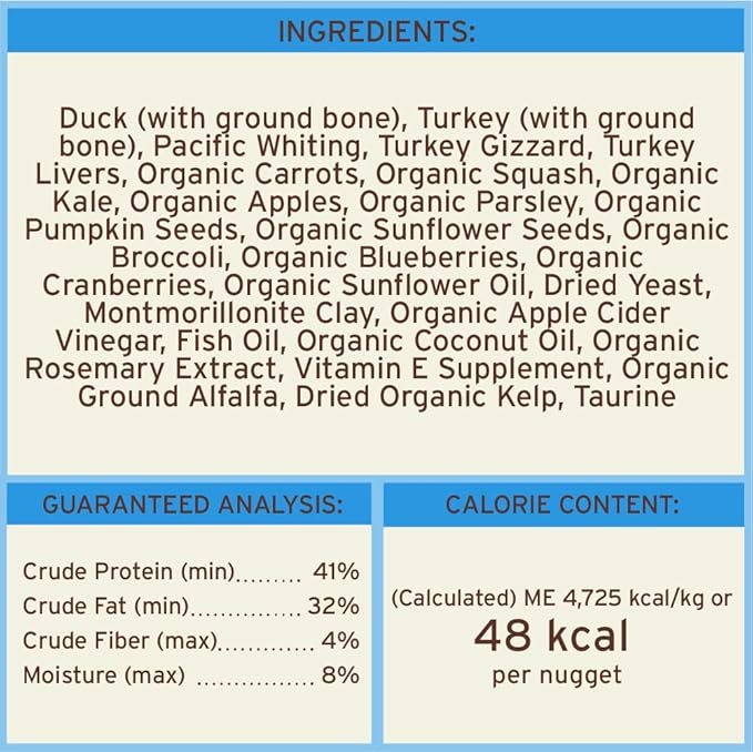 Primal Freeze Dried Raw Dog Food Nuggets, Duck, Complete & Balanced Meal, Also Use as Topper or Treat, Premium, Healthy, Grain Free, High Protein Raw Dog Food, 14 oz