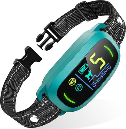 FAFAFROG Dog Bark Collar for Large Medium Small Dogs, Rechargeable Smart Bark Collar, Anti Barking Training Collar with 5 Adjustable Sensitivity Beep Vibration (Teal)
