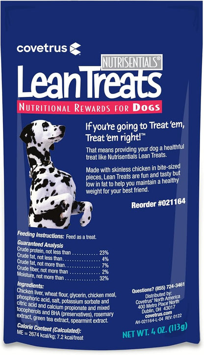 Covetrus Nutrisential Lean Treats for Dogs - Small, Medium & Large Dogs (K9) - Nutritional Low Fat, Bite-Size - Soft Chicken Flavor - 1 Pack - 4oz