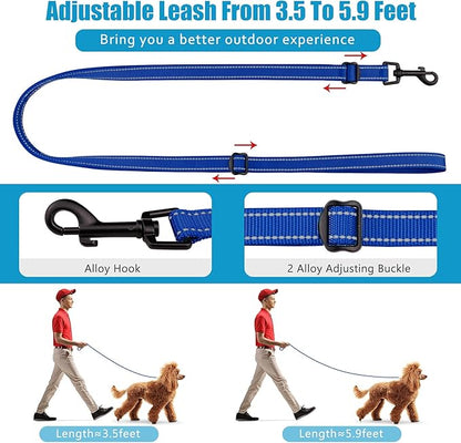 Martingale Dog Collar and Leash Set Martingale Collars for Dogs Reflective Martingale Collar for Small Medium Large Dogs(Blue&L)