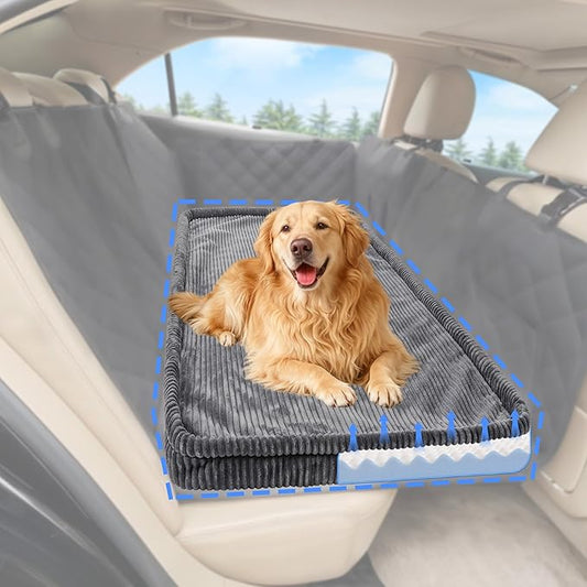 Dog Car Bed, Non-Slip Backseat Extender Pet Mat, Removable Washable Dog Bed for SUVs, Sedans & Trucks, Anti-Slip Travel Bed for Dogs, Easy Clean & Scratch-Proof & Comfort (50"x24.6")