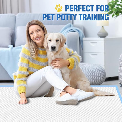 VJJ Extra Large Doggie Pee Pad, 30”x30” Thicken Dog Pee Pads, 60 Count XL Doggy Pads Leak-Proof, Super Absorbent Puppy Pee Pads for Dogs, Soft Training Pet Pads for Dogs Cats Rabbits