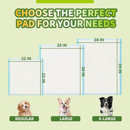 IMMCUTE Thick Puppy Pads 100 Count, Super Absorbent Potty Training Pads, Disposable Pee Pads for Dogs, Cats & Rabbits, Blue & White, 22"x23"