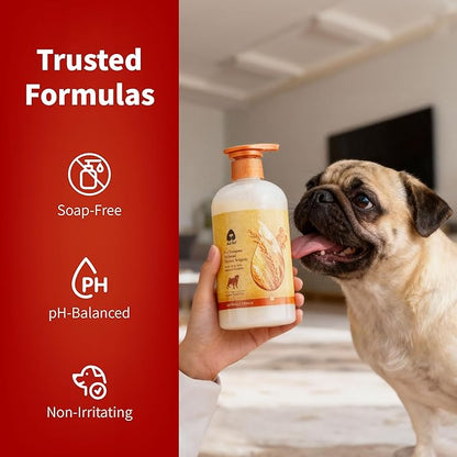 Arf Arf Oatmeal Dog Shampoo for Itchy Skin and Allergies - Soothing Oatmeal Formula Provides Anti Itch Relief for Dry, Sensitive Skin - Hypoallergenic Calming Wash for All Breeds - 16oz