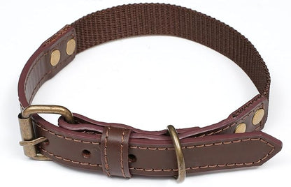 Lightnpro Heavy Duty Dog Collar and Leash Set - Adjustable Leather Dog Collar with Strong Metal Buckle & Durable Lead - Training & Walking Set for Large Dogs, German Shepherd, Great Dane, St. Bernard