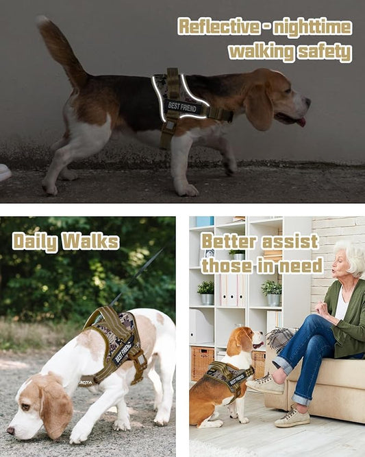 AUROTH Dog Harness and Leash Set, Soft Padded Dog Vest with 5.25FT Dog Leash, No Choke, Easy On Pet Vest, Adjustable Reflective No Pull Dog Harness for Large Dogs, Easy Walking and Training