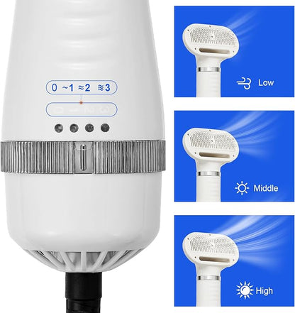 3-in-1 Pet Hair Dryer Brush for Dogs & Cats – Portable Blower & Slicker Brush, Adjustable Temperature, Overheat Protection