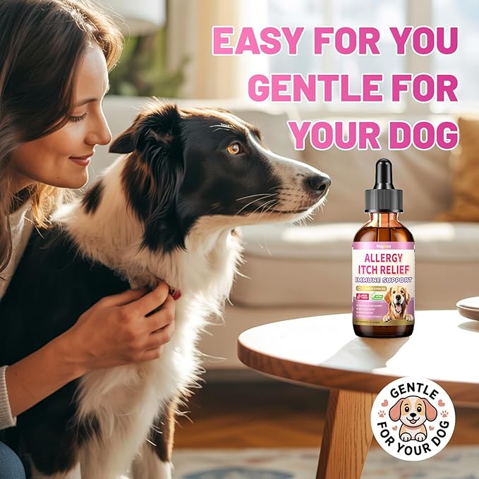 Wagmee Allergy Relief Drops for Dogs, Dog Itchy Skin Relief with Fish Oil, Omega-3, Turmeric & Natural Anti Itch for Dogs Ears & Paw Relief - Dog Seasonal Allergies, Skin & Coat Immune Supplement