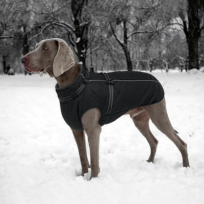 Lelepet Waterproof Dog Jacket with Harness Built in Warm Dog Winter Coat, Reflective Fleece Jacket, Dogs Coats for Medium Dogs, Cozy Thermal Turtleneck Pet Snowsuit for Cold Weather,Pug, Black, M