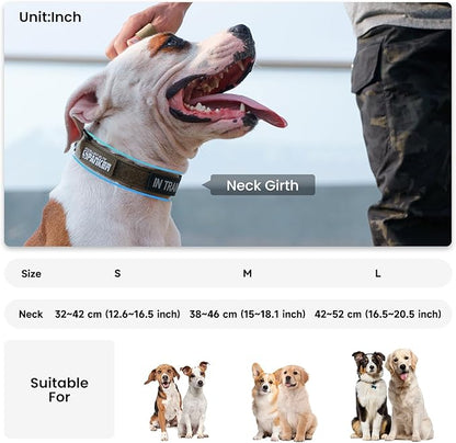 EXCELLENT ELITE SPANKER Tactical Small Puppy Dog Collar Nylon Adjustable Heavy Duty Military for Small Medium and Large Dogs Pet Soft Padded Dog Collar(RGN-S)