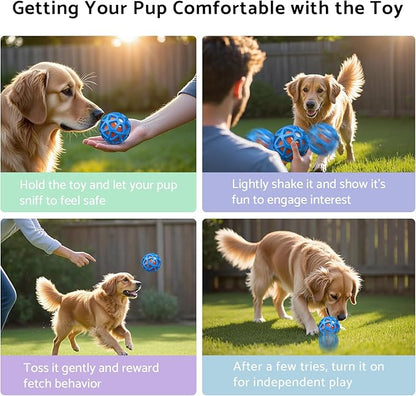 seagi Interactive Dog Toys – Durable Automatic Bouncing & Vibrating Interactive Dog Ball for Smart Play, Motion-Activated Moving Dog Toy for Small/Medium/Large Dogs,USB Rechargeable (Blue)