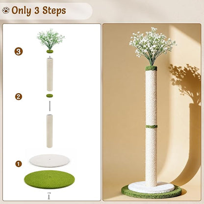 CWV 45" Tall Cat Scratching Post, Cute Starlight Bouquet Cat Scratcher for Indoor Adult Cats & Kittens, Cat Tree with Sturdy Base, Sisal Rope, Interactive Toys & Cat Gifts, Rascadores para Gatos