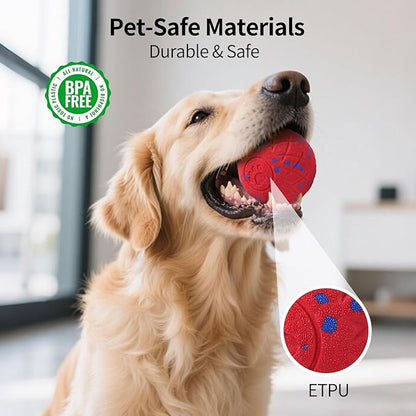 SCHITEC Smart Interactive Dog Toy Ball – Automatic Moving & Bouncing Balls for Large Dogs, Rechargeable Motorized Dog Ball, Stimulating Pet Toy for Active & Bored Medium Large Dogs (Red)