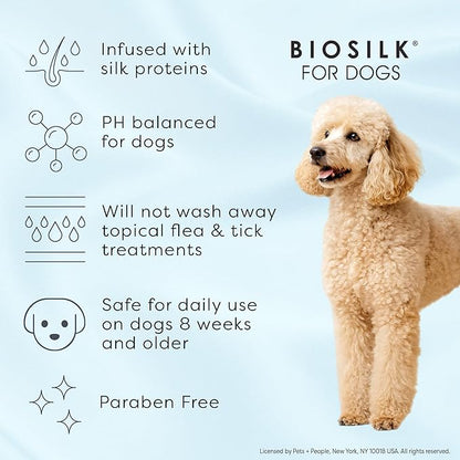 BioSilk for Dogs Moisturizing & Cleansing Wipes - Dog Wipes for Cleaning & Deodorizing, Dog Paw Wipes - Infused with Silk Proteins & Vitamins, pH Balanced, Paraben Free
