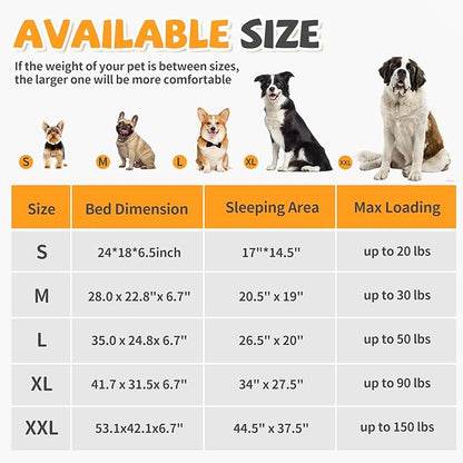Makigued Orthopedic Dog Bed for Large Dogs Egg Crate Foam Pet Sofa with Waterproof Liner, Removable Washable Cover, Nonslip Bottom, Cozy Couch for Large Dogs 41.7 x 31.5X 6.7Inch, Grey