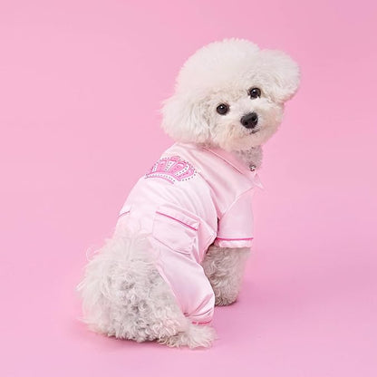 Juicy Couture Silky Satin Pajamas for Dogs and Cats - Pink - Medium/Large Pet PJs