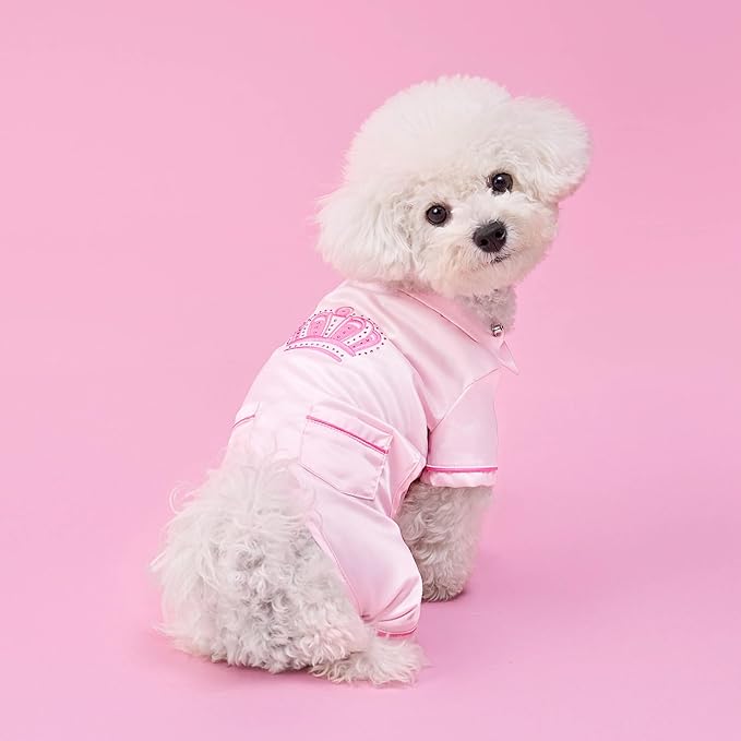 Juicy Couture Silky Satin Pajamas for Dogs and Cats - Pink - Extra Small/Small Pet PJs