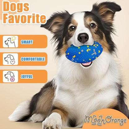 Moonorange 4.72" Indestructible Large Rugby Balls for Aggressive Chewers Durable Olive Bouncy Interactive Football Toy for Dogs Fetch Game Lightweight Floating Outdoor Training, Blue