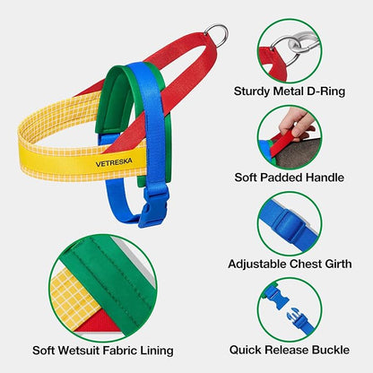 VETRESKA MoMA Dog Harness for Medium Large Dogs, Easy Walk Dog Harness and Leash Set, No Pull Dog Vest Harness for Walking and Training, Adjustable, Take Control & Anti-Twist Pet Lead Combo(Yellow, M)