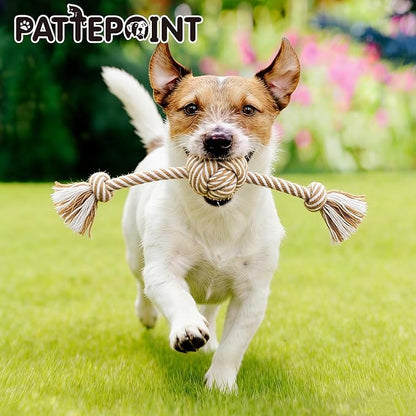 PATTEPOINT Dog Rope Toy for Small Dog 3pcs, Natural Chew Toys for Puppy, Medium & Small Dogs, Tug of War Rope for Puppies Clean & Relieve Teething