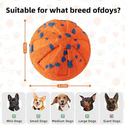 Interactive Dog Ball - Smart Dog Toy for Small & Medium & Large Dogs, Automatic Moving, Rotating & Bouncing, E-TPU Material, Interactive Dog Toys for Aggressive Chewers (Orange)