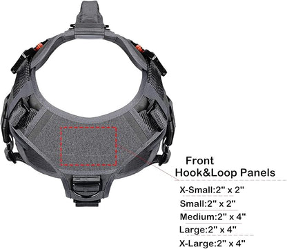 ICEFANG GN3 Tactical Dog Harness with 6X Buckle,Dog Molle Vest with Handle,3/4 Body Coverage,Hook and Loop Panel for ID Patch,No Pulling Front Clip (XL (32"-39" Girth), Wolf Gray)